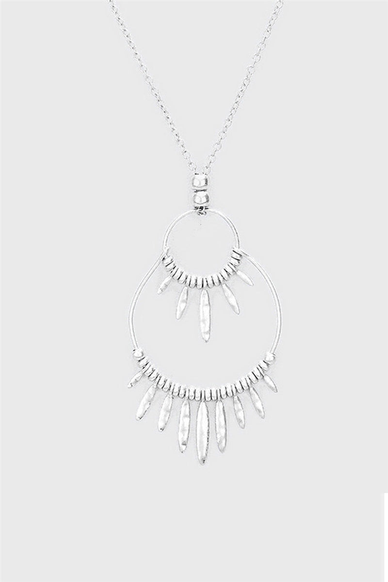 Silver Spike Pendant Necklace