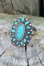Antique Oval Turquoise Ring
