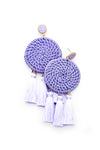 Hopeless Romantic Lavender Tassel Statement Earrings