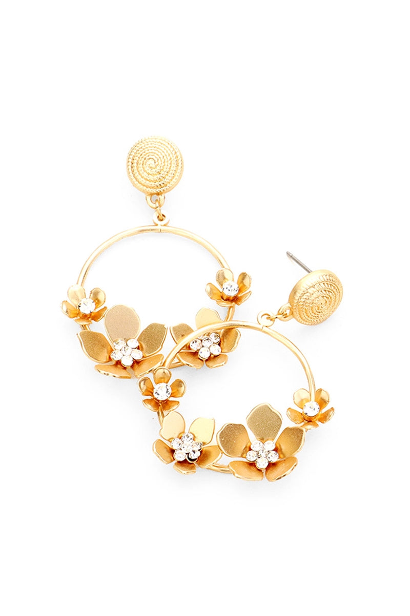 Spring Blossom Gold Hoop Earrings