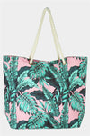 Another Day In Paradise Tropical Leaf Tote Bag - Pink