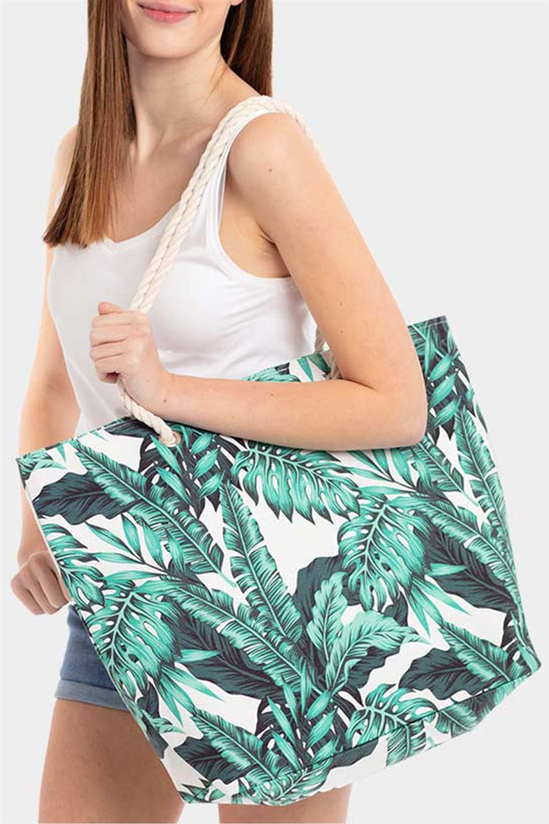 Another Day In Paradise Tropical Leaf Tote Bag