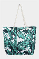 Another Day In Paradise Tropical Leaf Tote Bag - White