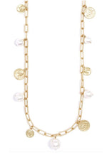 Long Coin Pearl Necklace