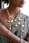 Layered Pearl & Coin Statement Necklace
