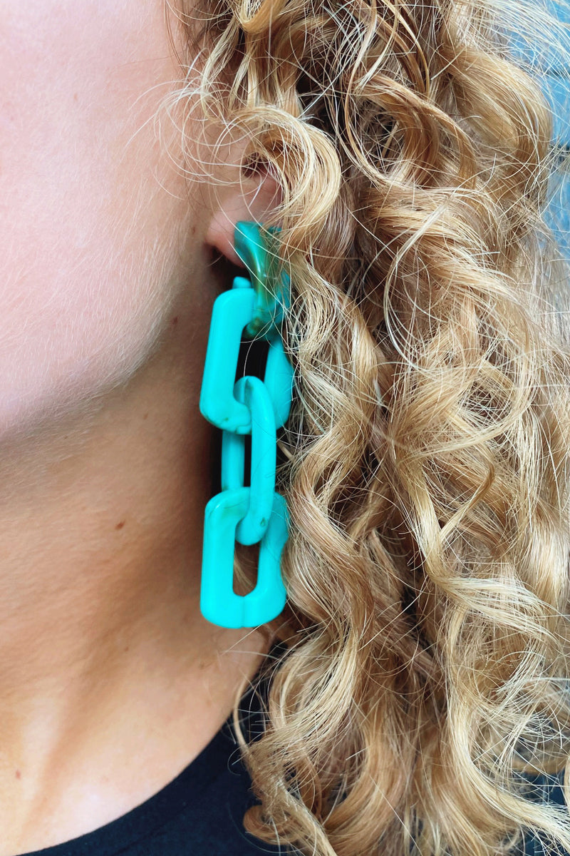 Off The Chain Turquoise Statement Earrings
