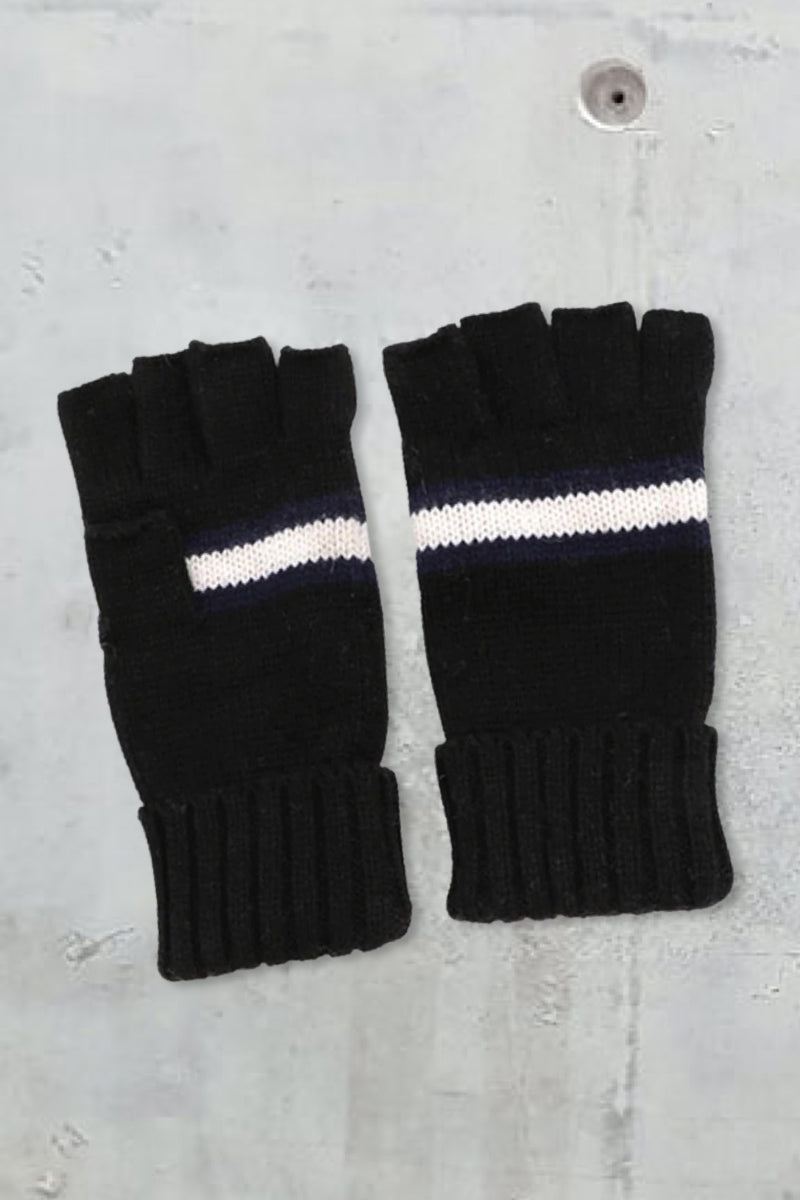 Keep In Line Striped Fingerless Gloves