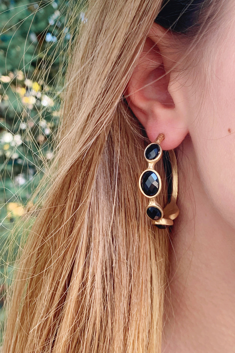 Mila Jewel Hoop Earrings