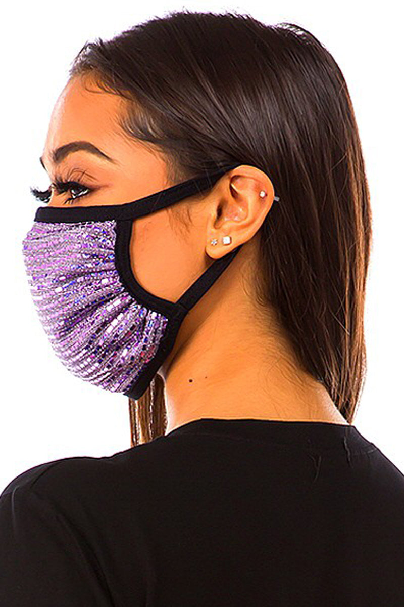 Lovely In Lavender Sequin Face Mask