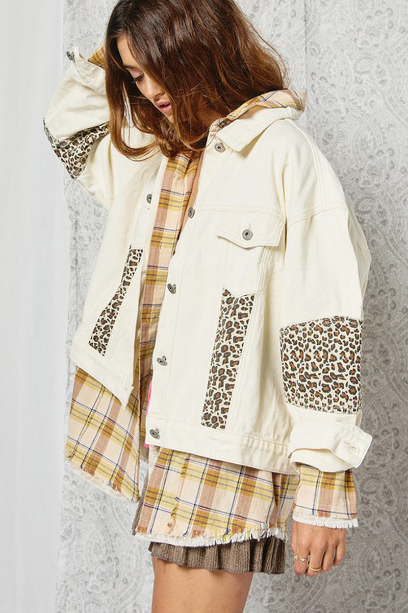 Stay Wild Denim & Leopard Jacket