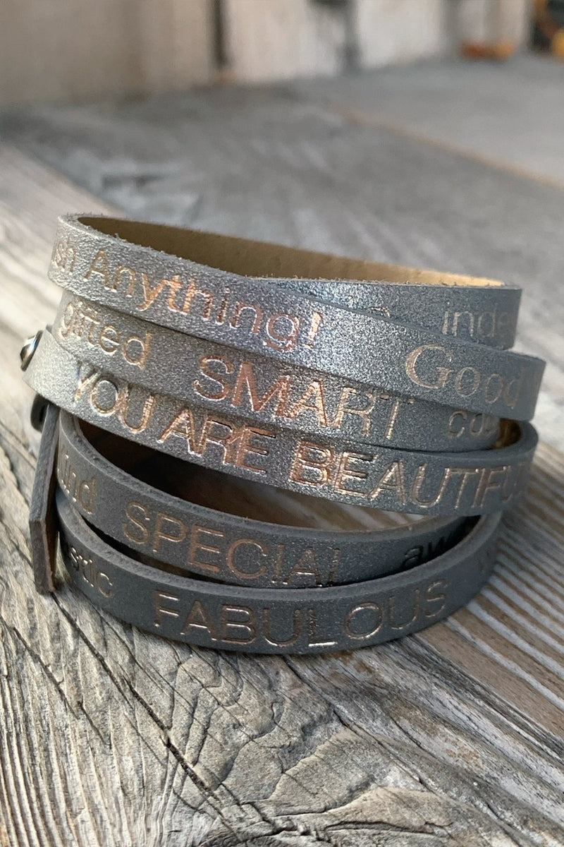 Good Work(s) Make A Difference You Are Beautiful Wrap Bracelet