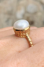 Pearl Time Statement Ring
