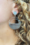 Sheer Brilliance Lucite Semi Circle Statement Earrings