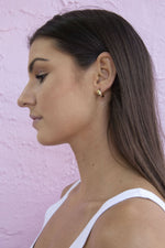 Mini Gold Textured Hoop Earrings